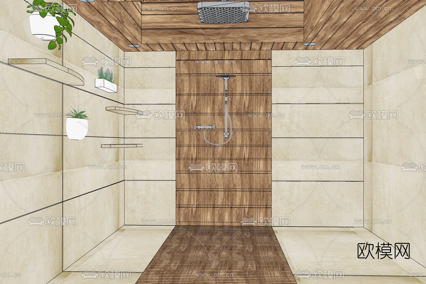 现代卫生间浴室免费su模型下载
