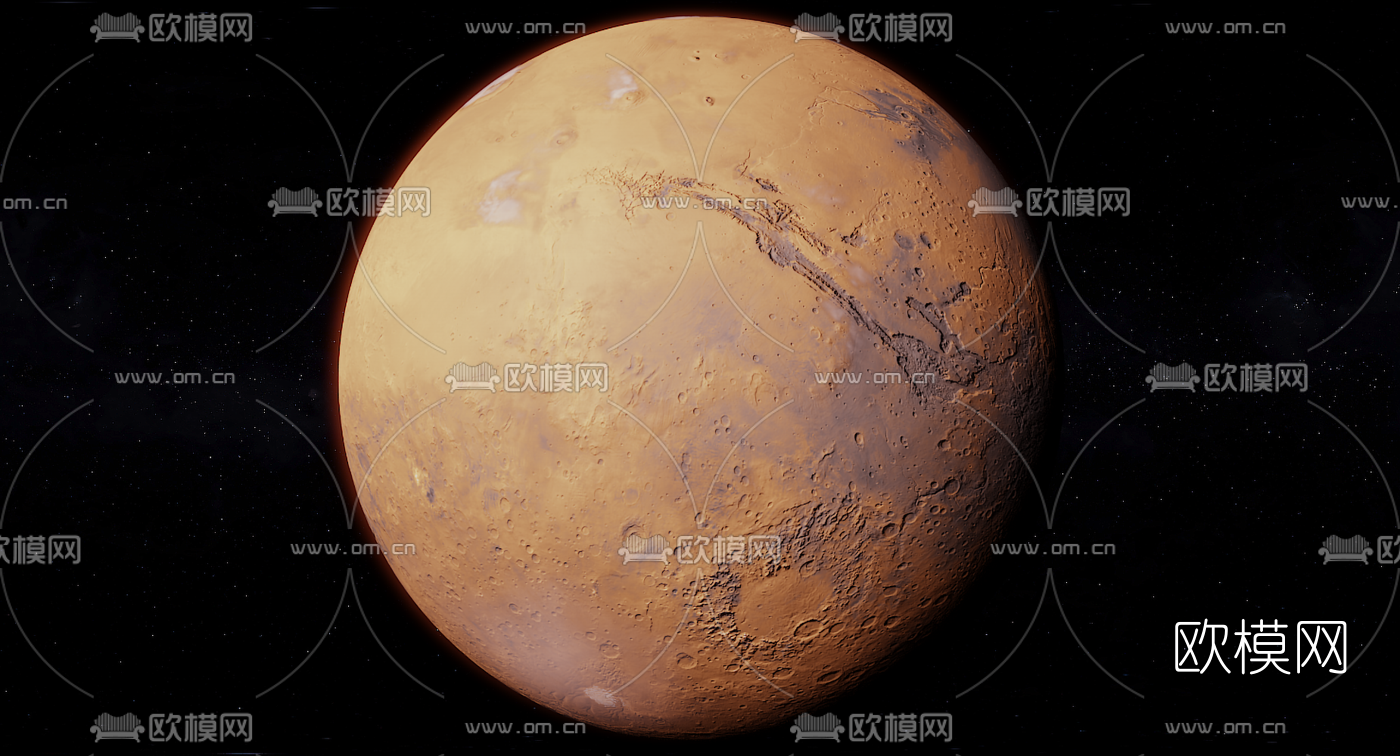 现代火星星球模型3d模型下载（渲染图1）