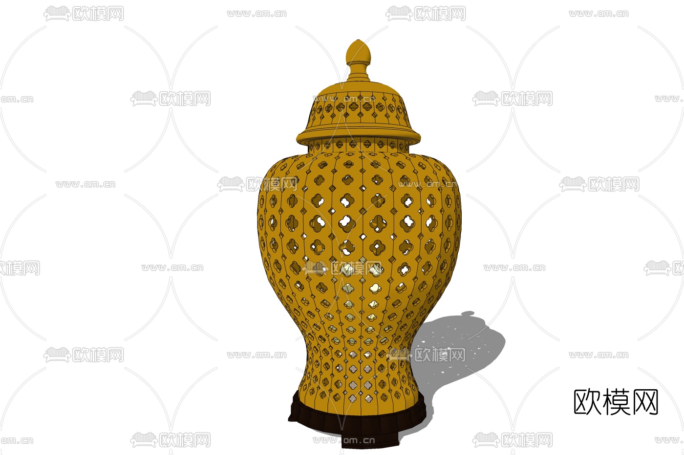 中式竹艺器皿免费su模型下载