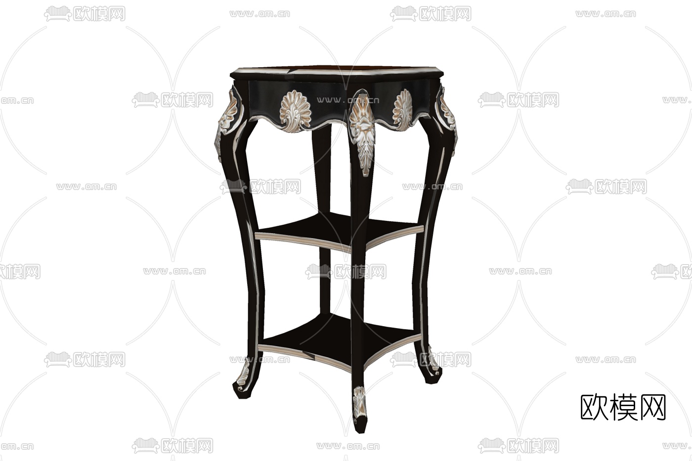 欧式实木边几免费su模型下载