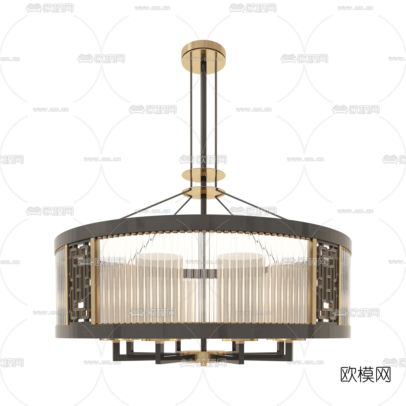 新中式金属吊灯3d模型