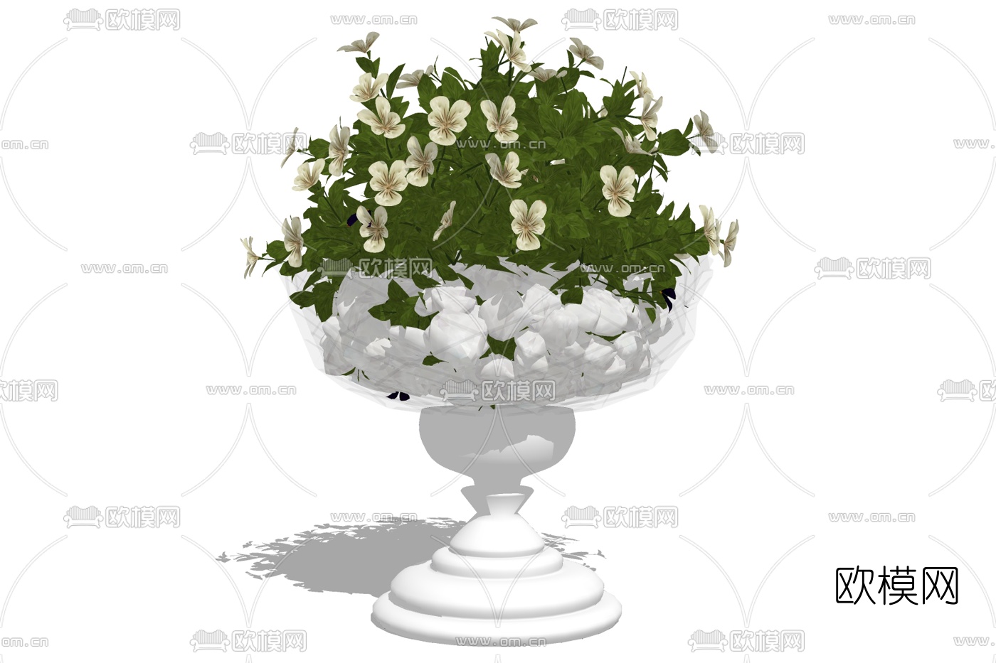 欧式花钵免费su模型下载