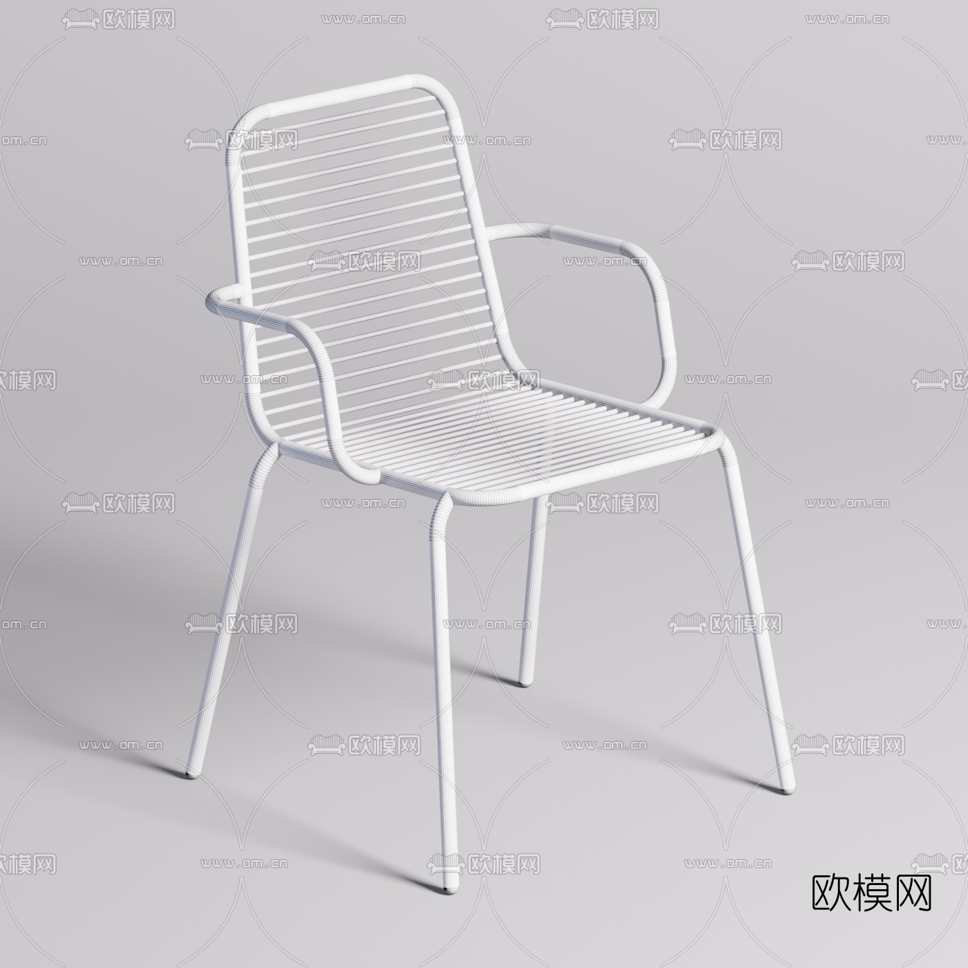 现代金属户外椅3d模型下载（渲染图2）
