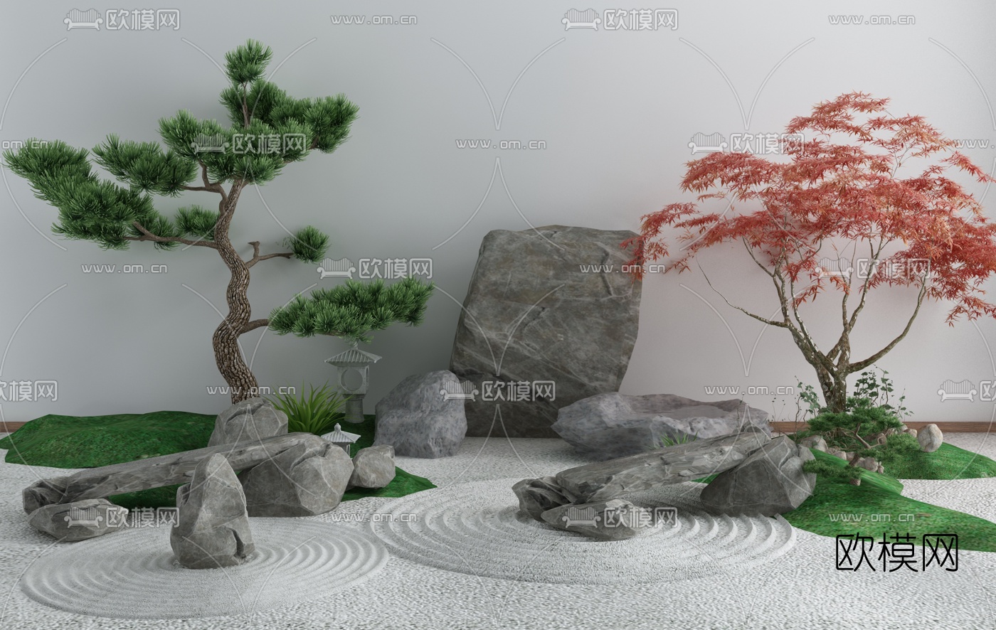 新中式园林景观小品3d模型