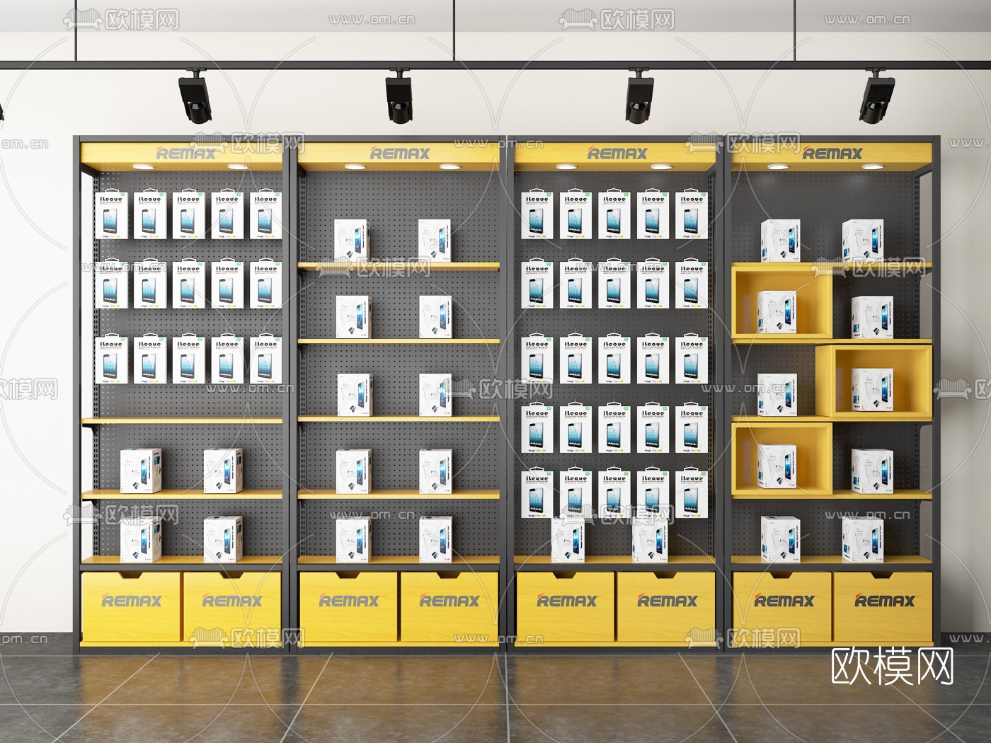 现代商场专卖店铁艺展架3d模型下载