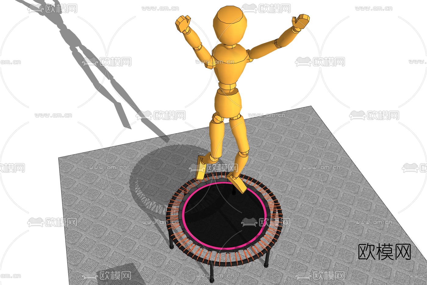 现代蹦床免费su模型下载