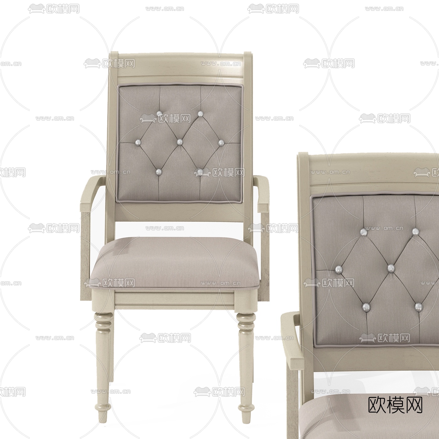 后现代实木靠背单椅3d模型