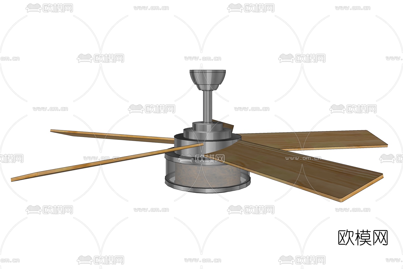 现代实木吊扇免费su模型下载