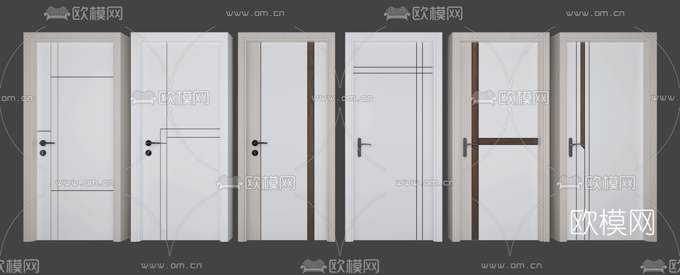 现代房门单开门3d模型