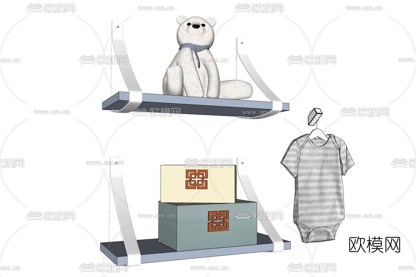 现代布艺玩偶免费su模型