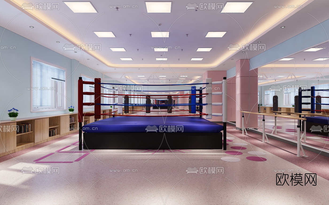 现代健身房免费3d模型下载（渲染图1）