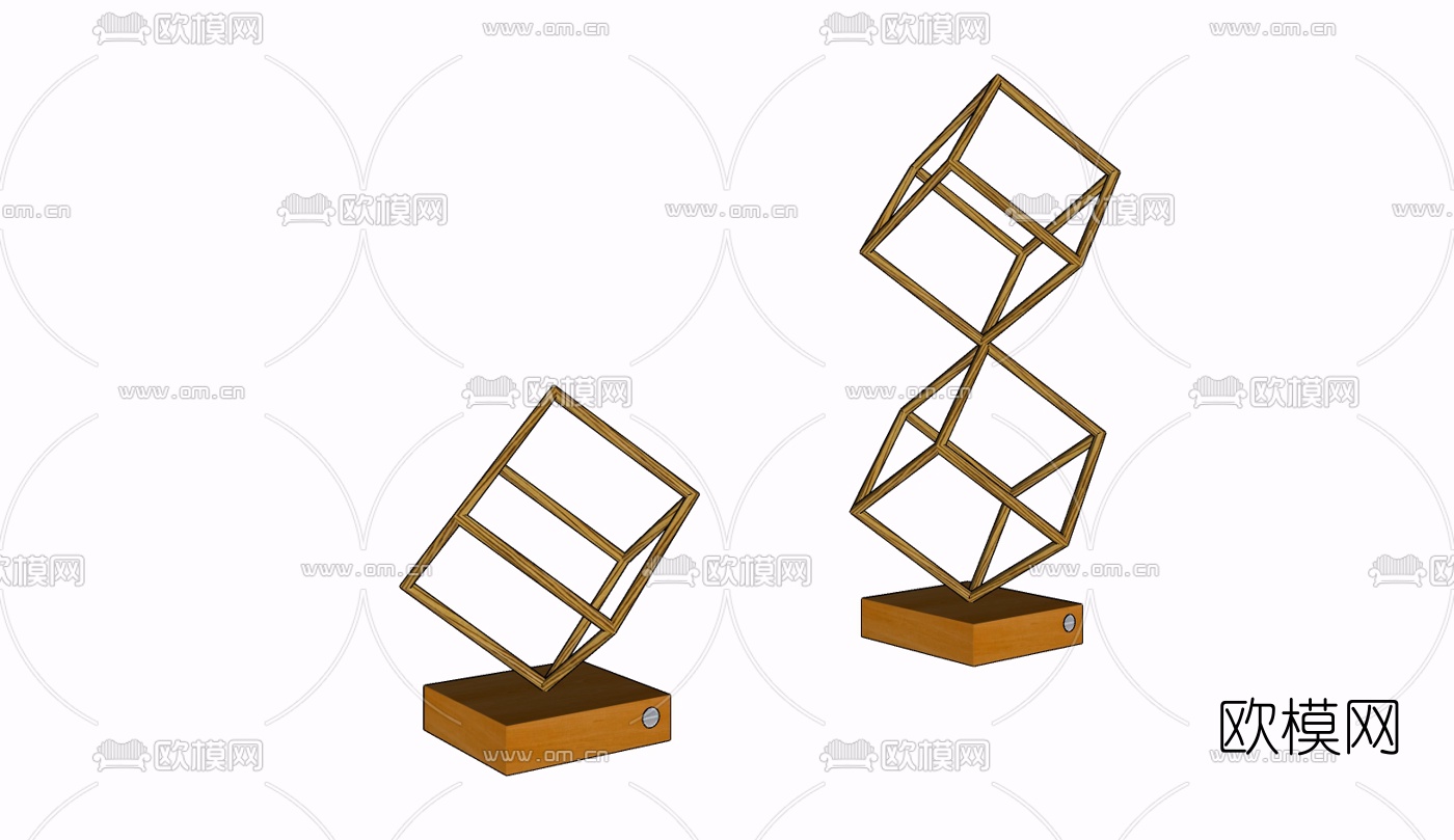 现代金属摆件免费su模型下载