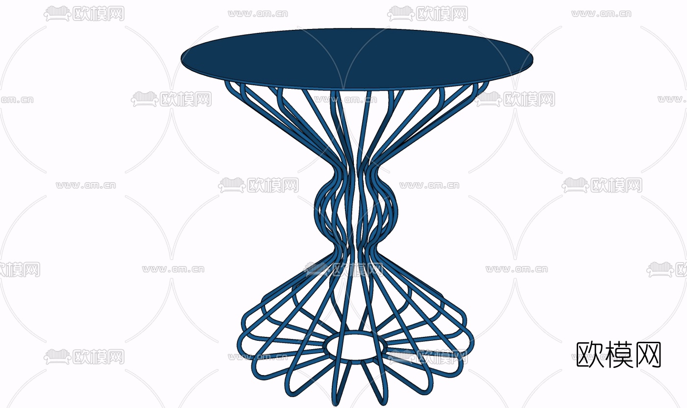 现代金属边几免费su模型下载