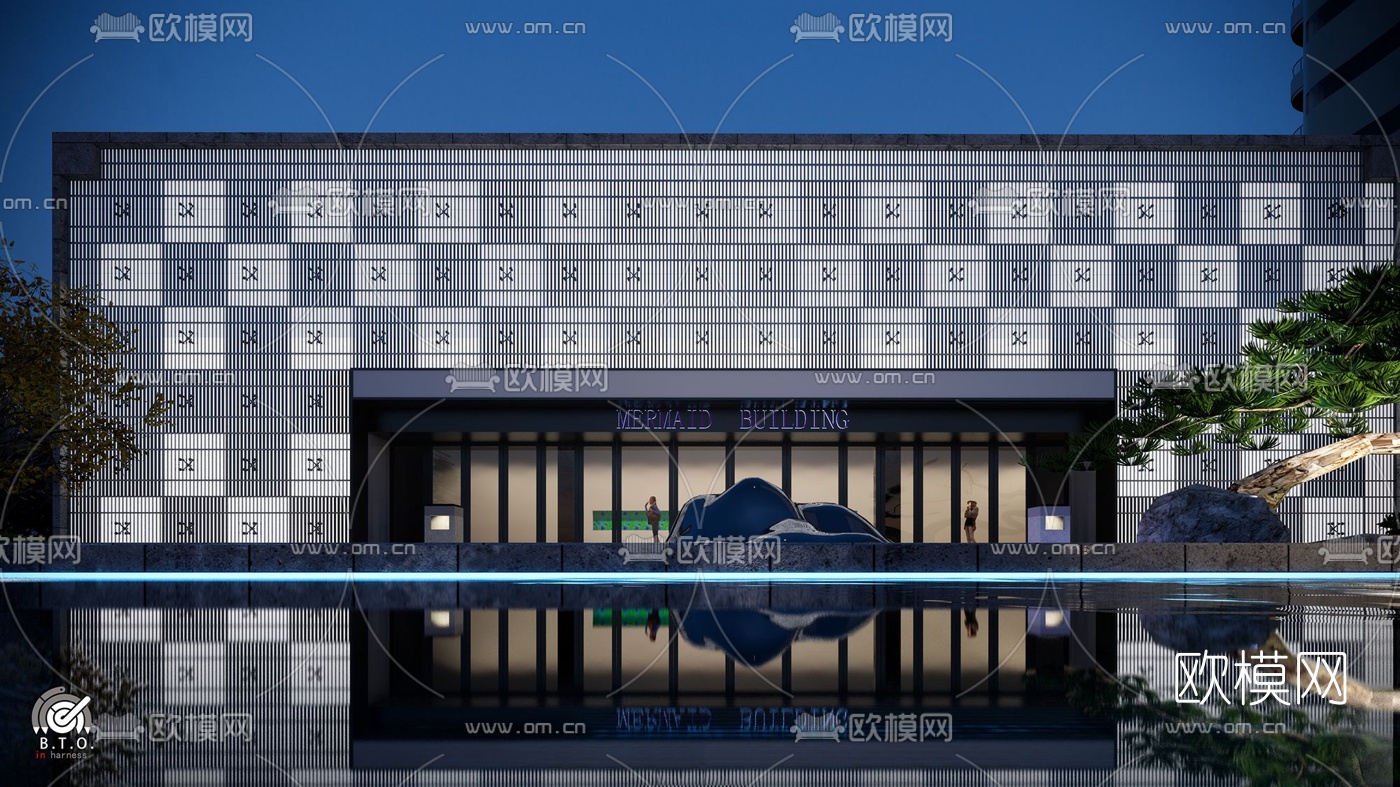 现代商业会所su模型