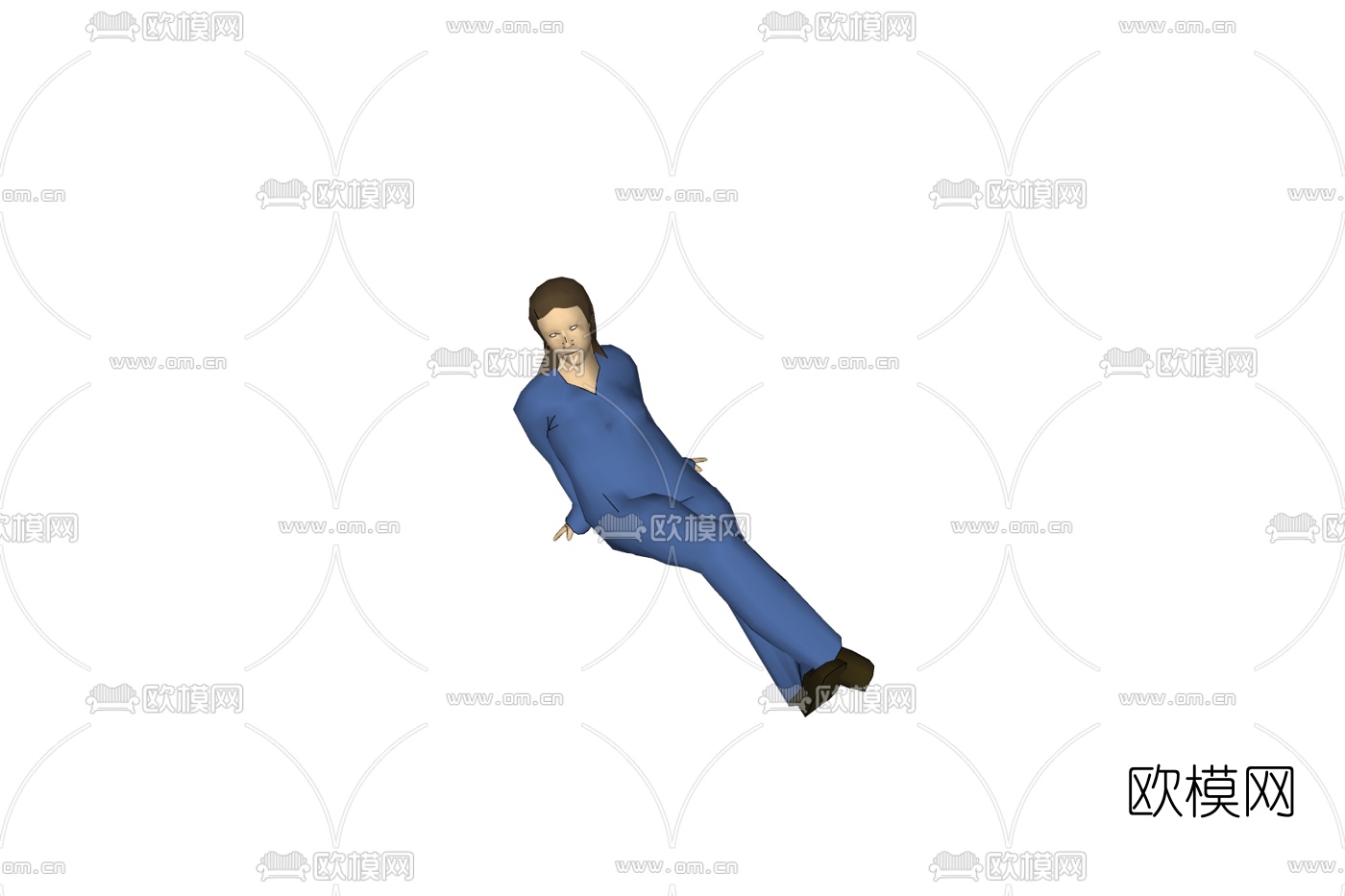 现代躺姿男士免费su模型