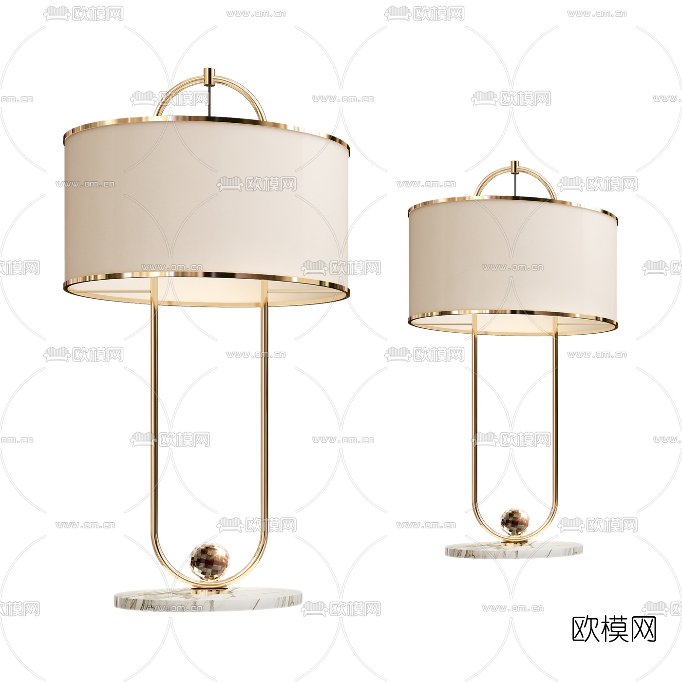现代金属台灯3d模型-免费3dmax模型库-欧模网