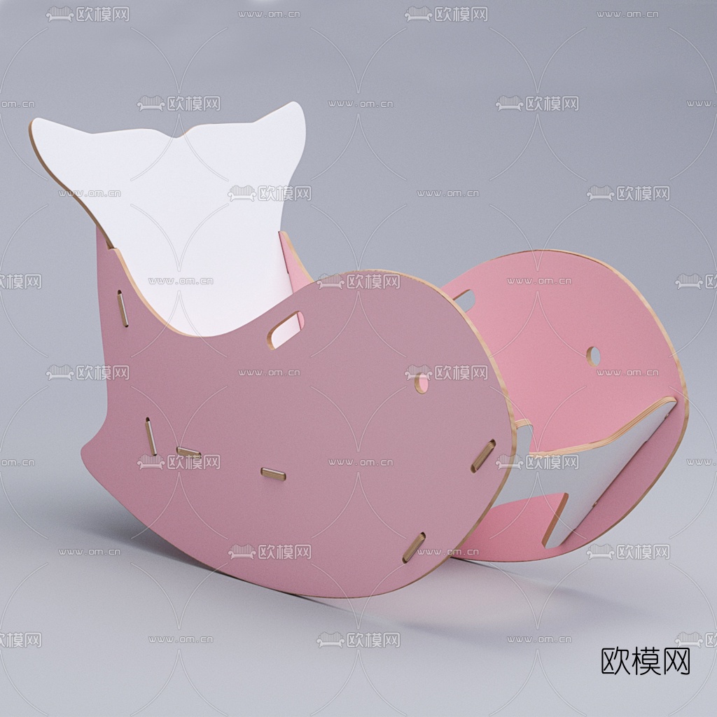 现代简约儿童椅3d模型下载（渲染图4）