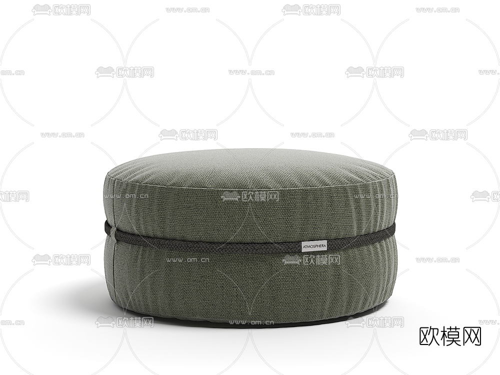 现代布艺圆凳3d模型下载（渲染图3）