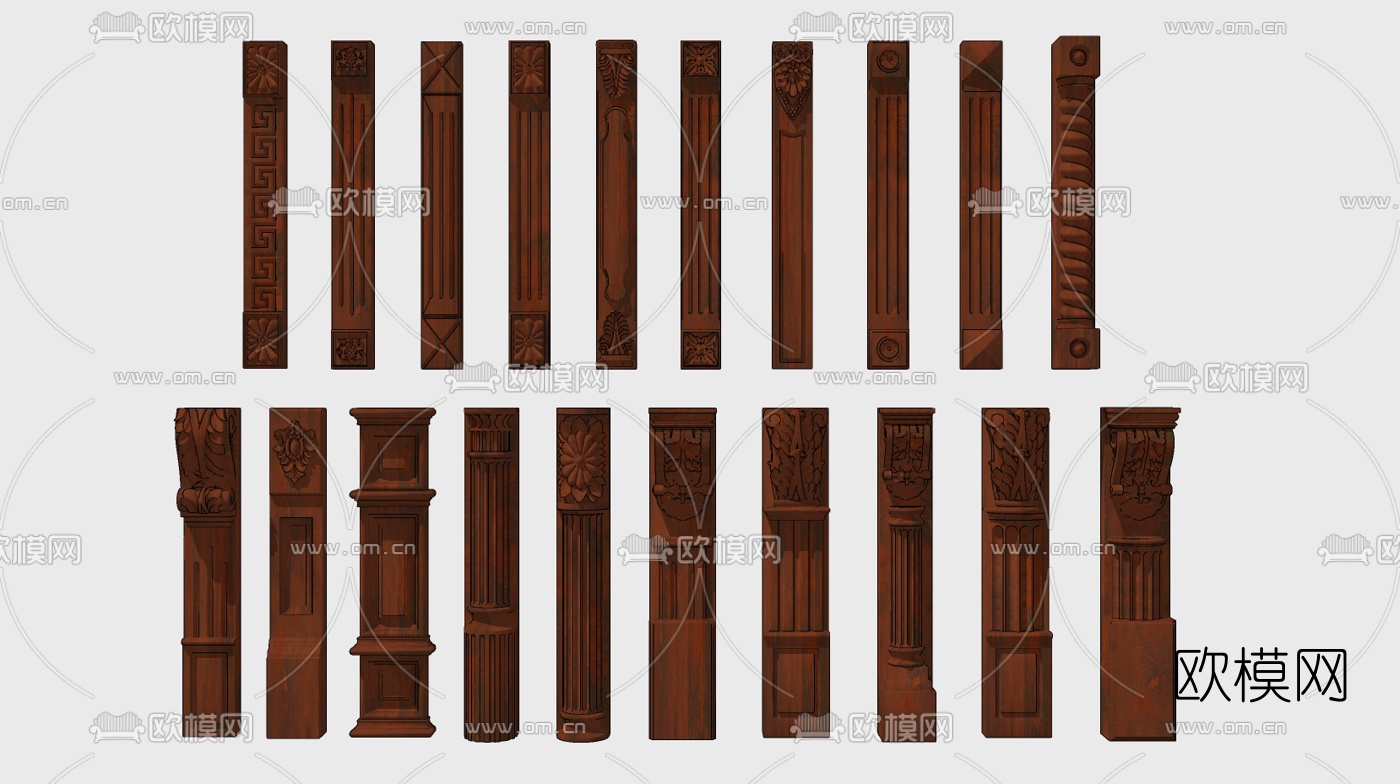 欧式罗马柱su模型下载