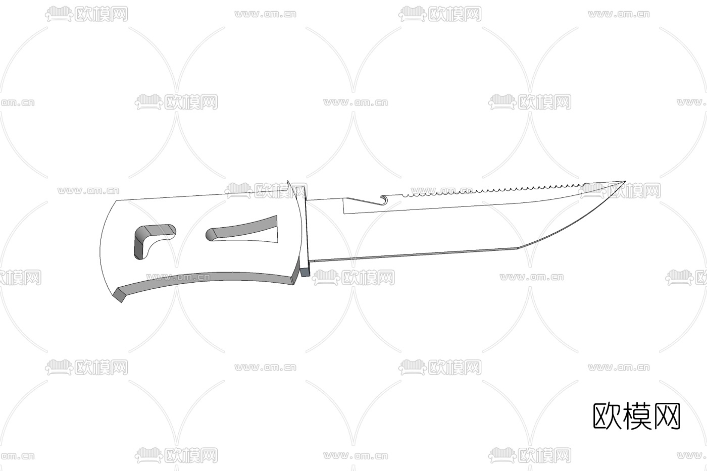 现代金属匕首免费su模型下载