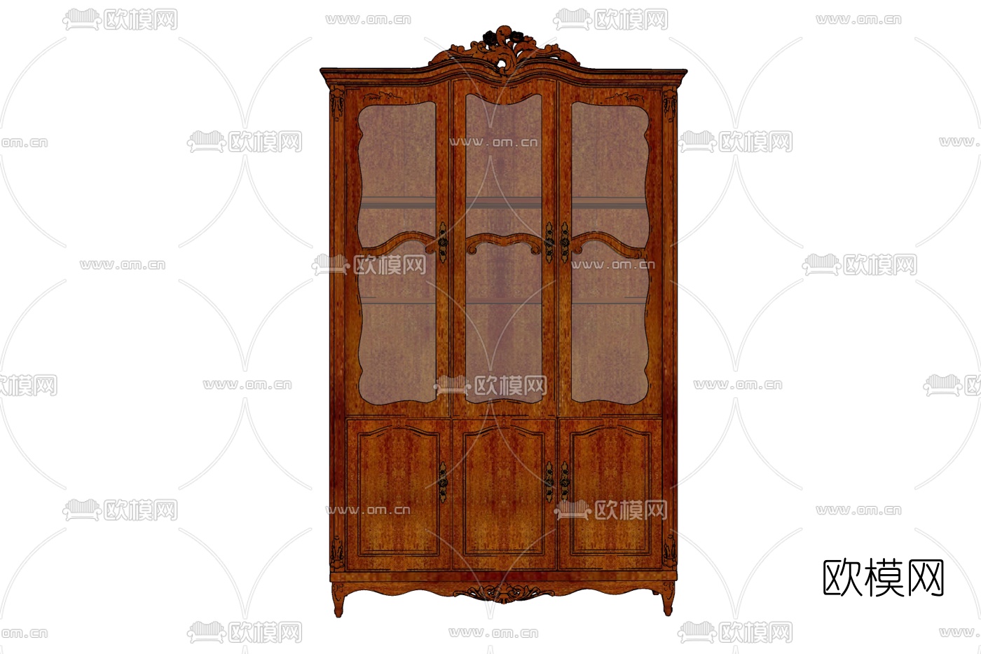 欧式实木衣柜免费su模型下载