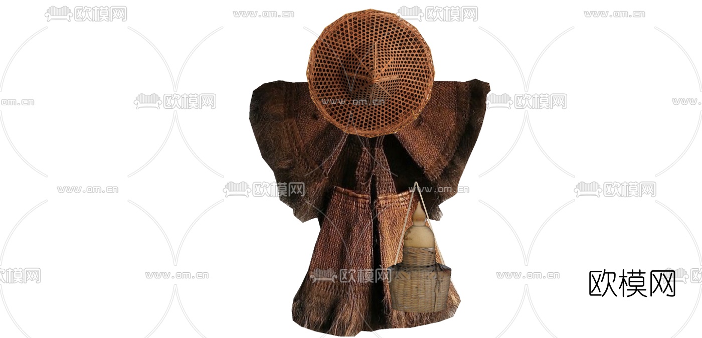 自然风蓑衣斗笠su模型下载