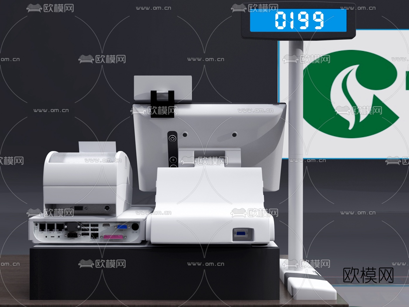 现代香烟专卖店收银台3d模型
