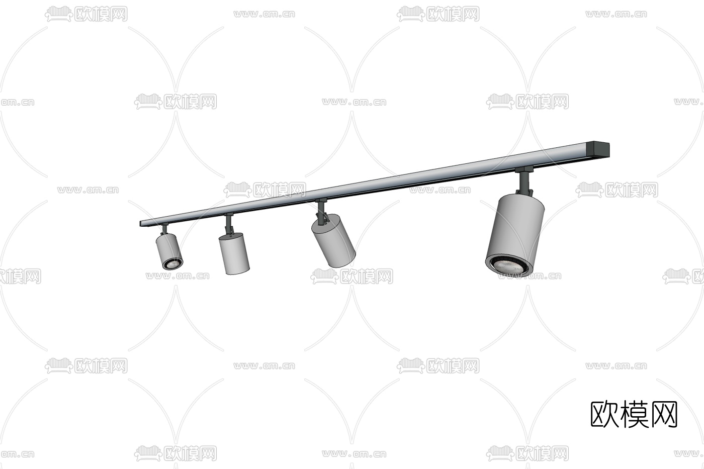 现代金属射灯免费su模型下载