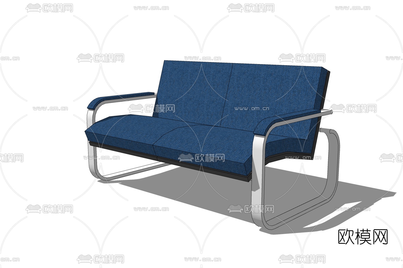 现代双人沙发免费su模型下载