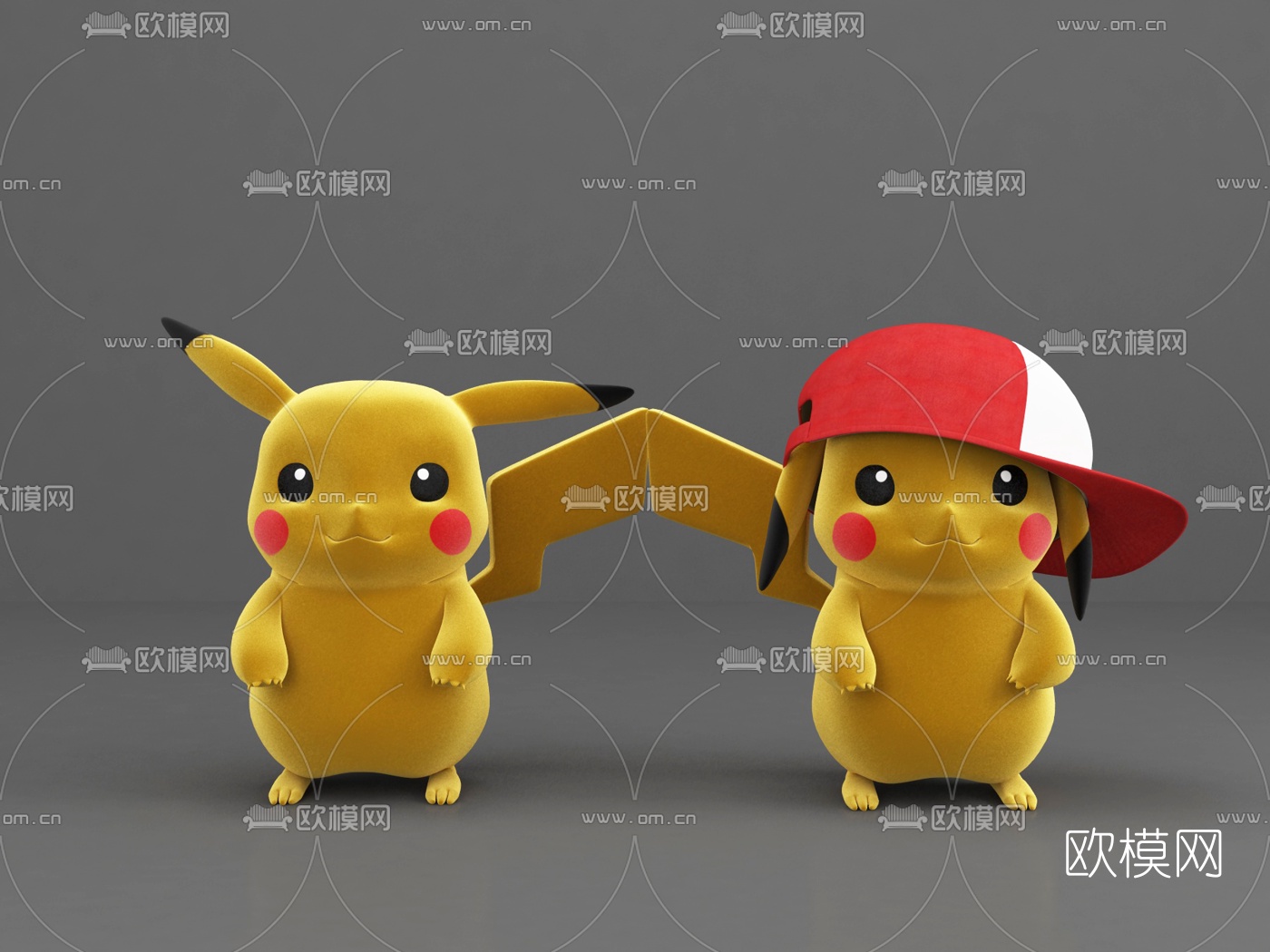 现代皮卡丘玩偶玩具3d模型下载（渲染图1）