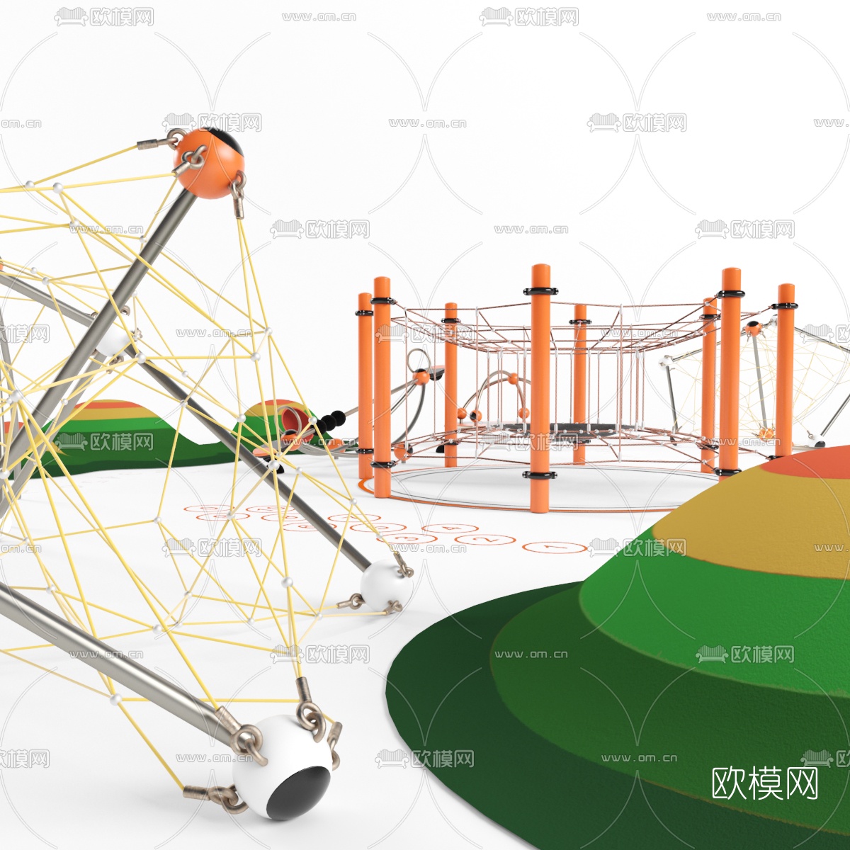 现代户外运动设施3d模型
