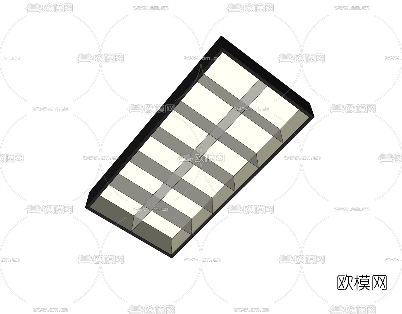 现代办公栅格灯免费su模型下载