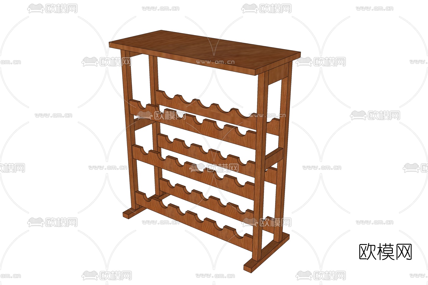 现代实木餐边柜免费su模型下载