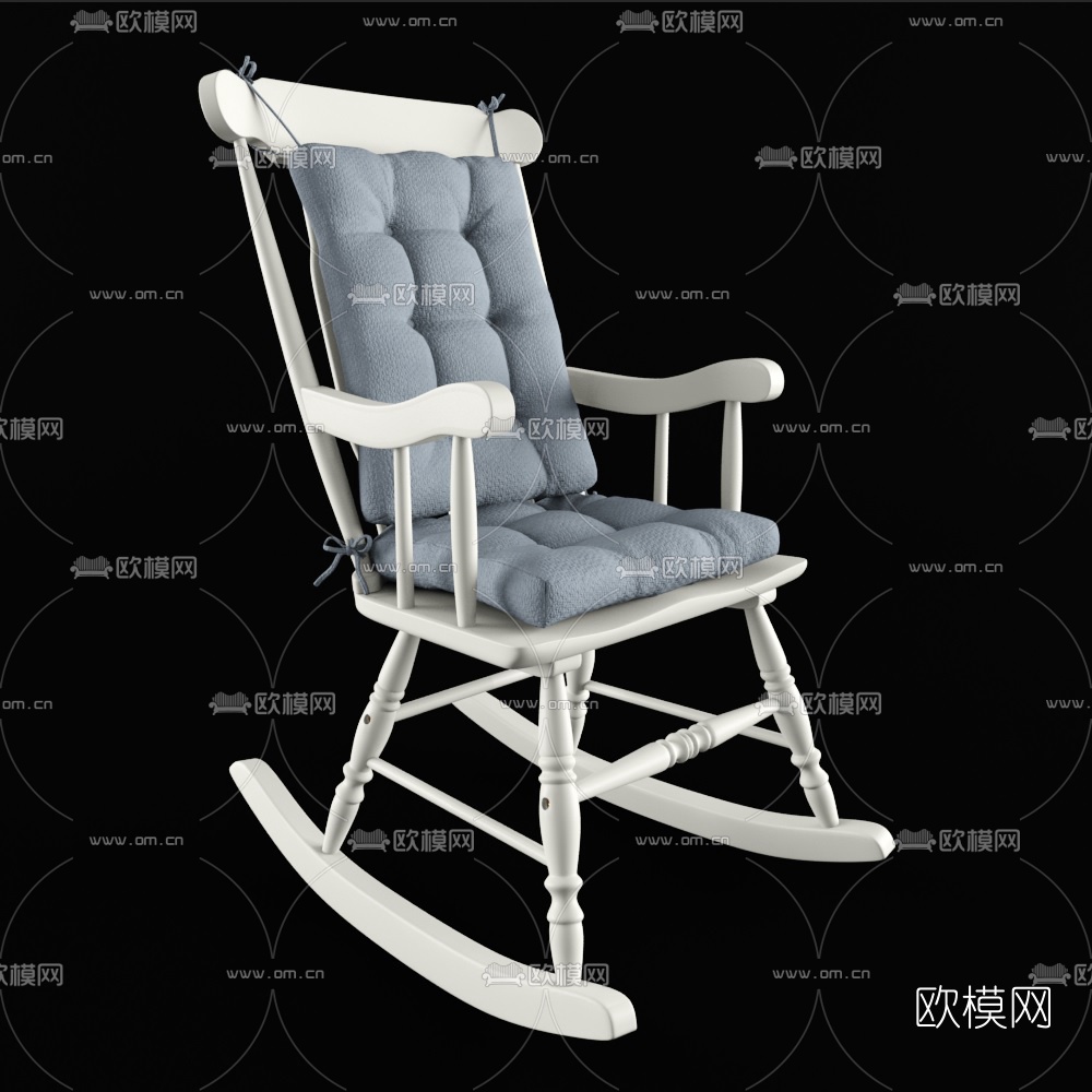 北欧实木摇椅免费3d模型