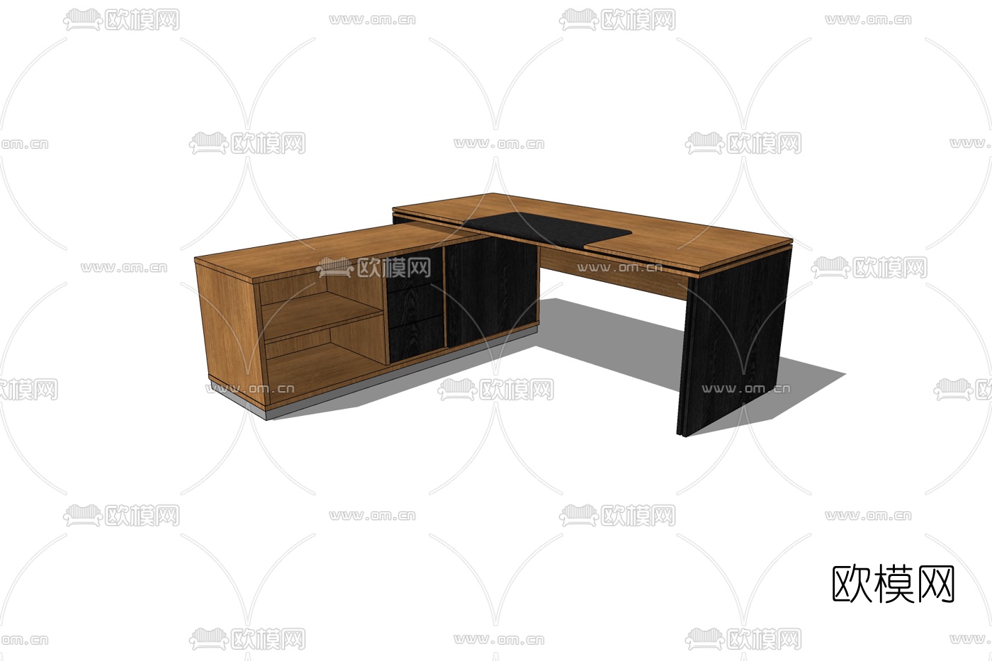 现代班台桌免费su模型下载