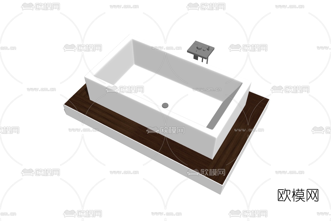 现代浴缸免费su模型下载