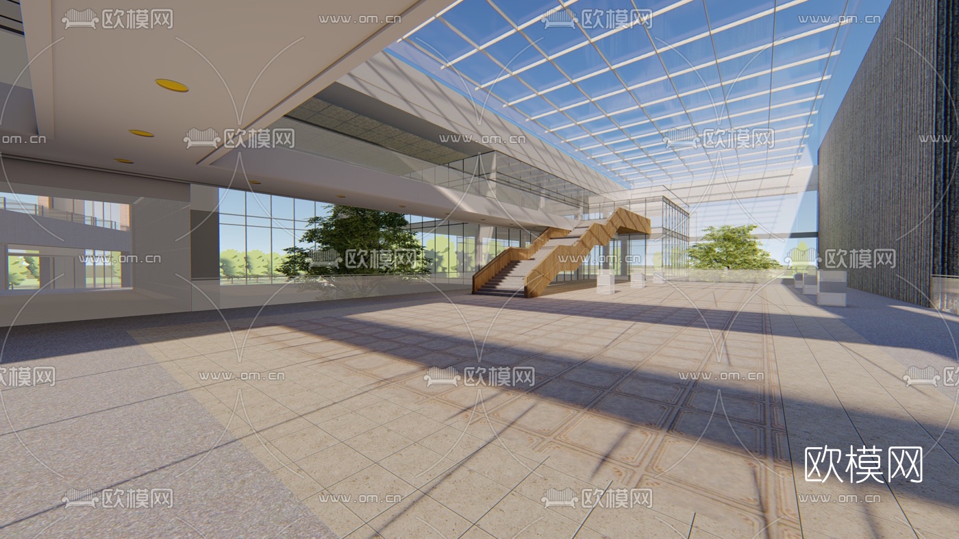 现代科技馆外观su模型下载（渲染图3）