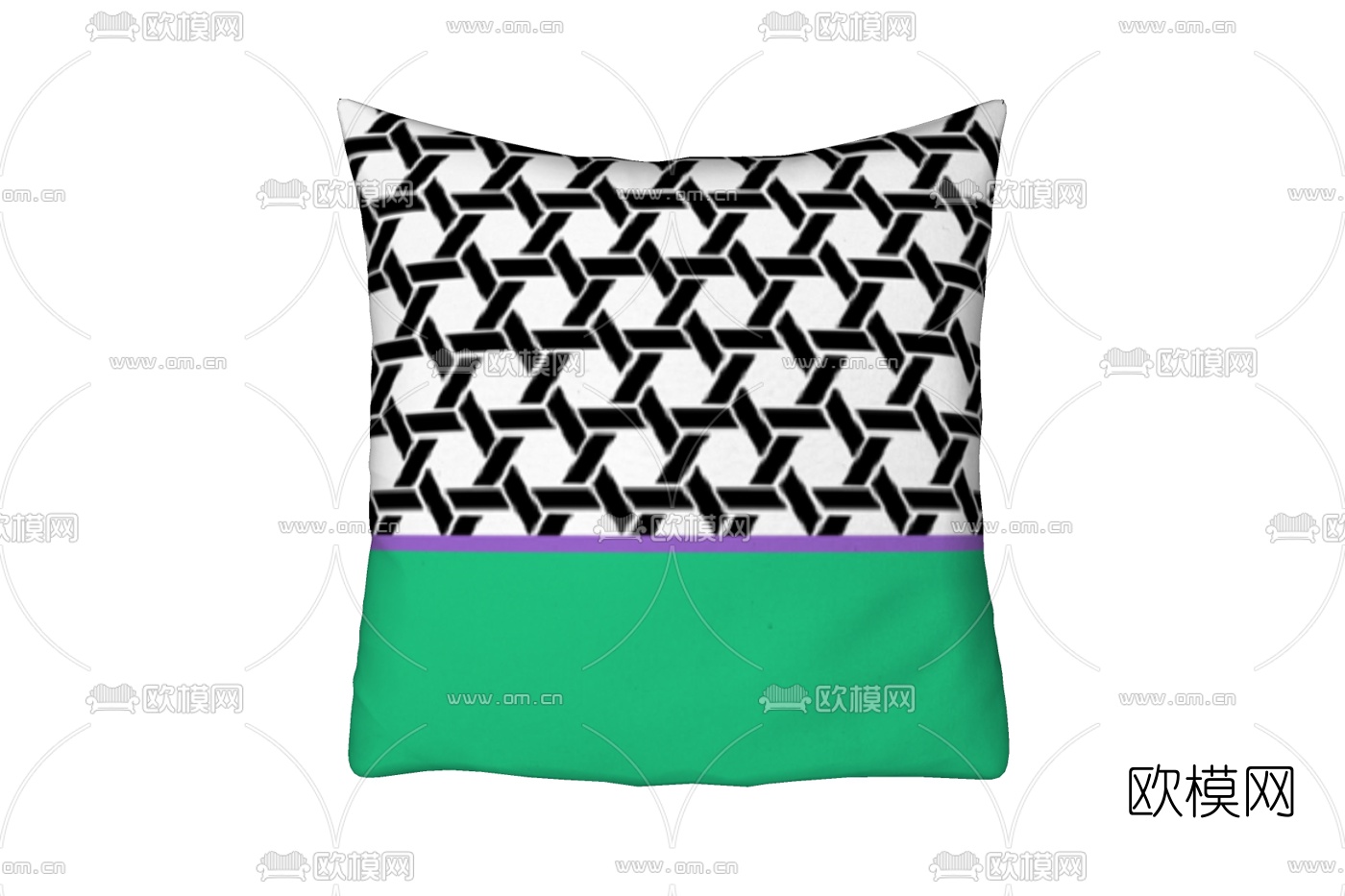 现代布艺几何抱枕免费su模型下载