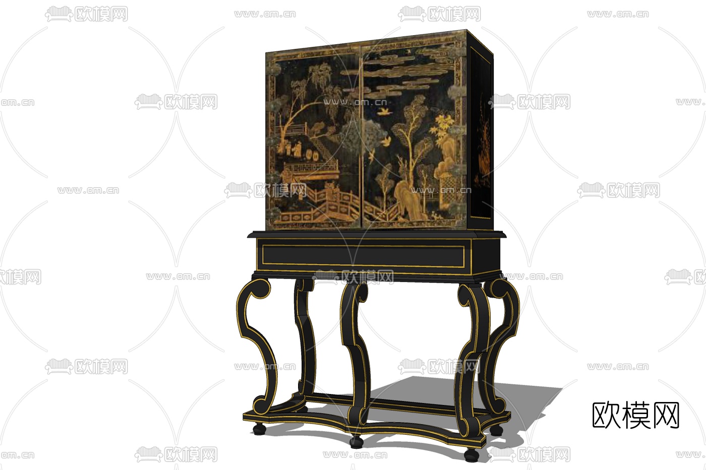 欧式装饰柜免费su模型下载