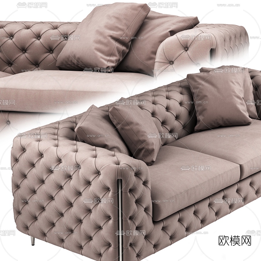 TON简欧双人沙发3d模型