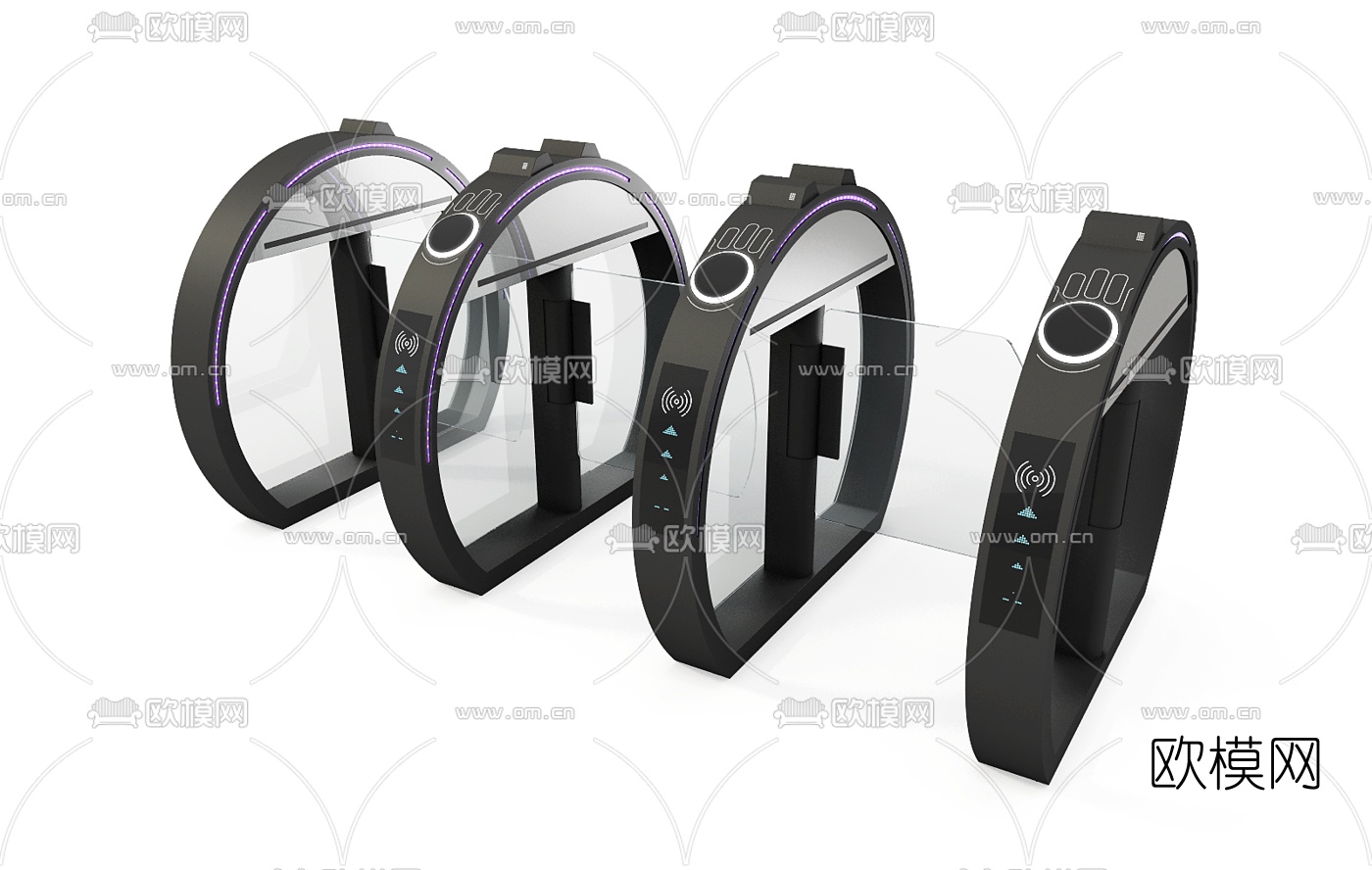 现代手脉闸机感应闸门3d模型下载（渲染图1）