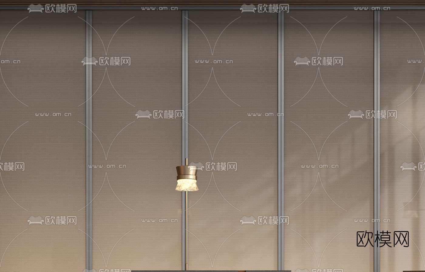 新中式前台接待台3d模型