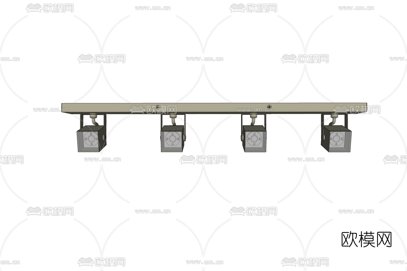 现代轨道灯射灯免费su模型下载