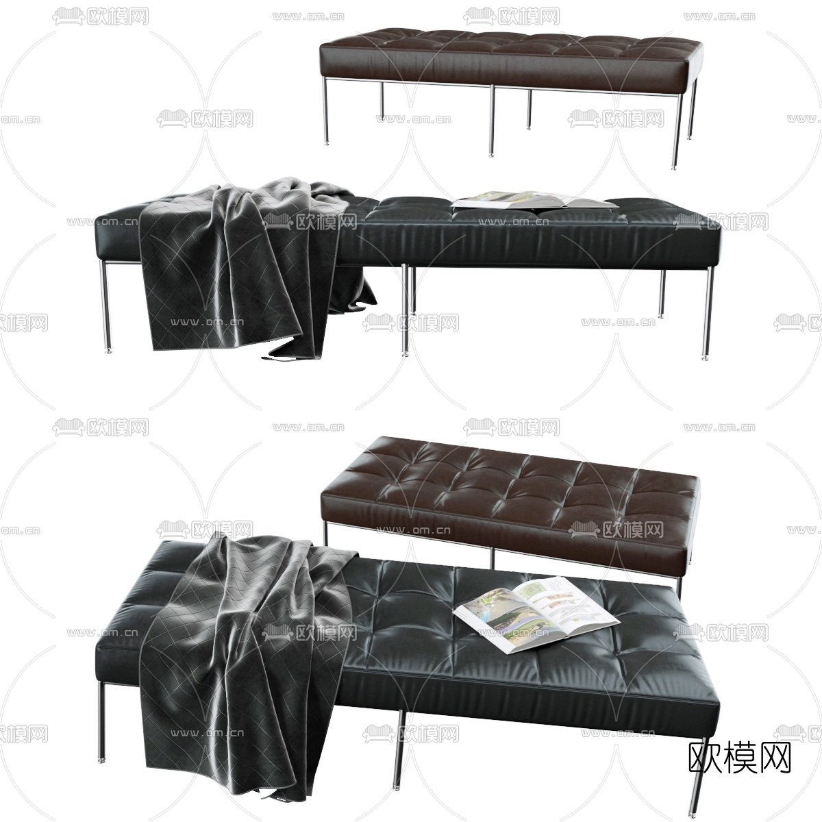 现代皮革脚踏3d模型下载