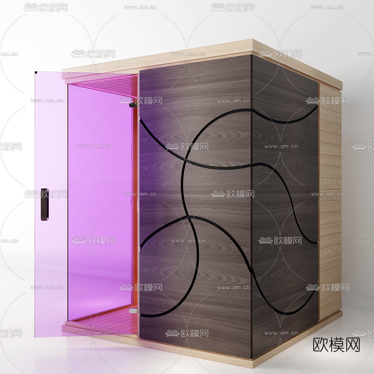 现代简易小型桑拿房3d模型下载（渲染图3）