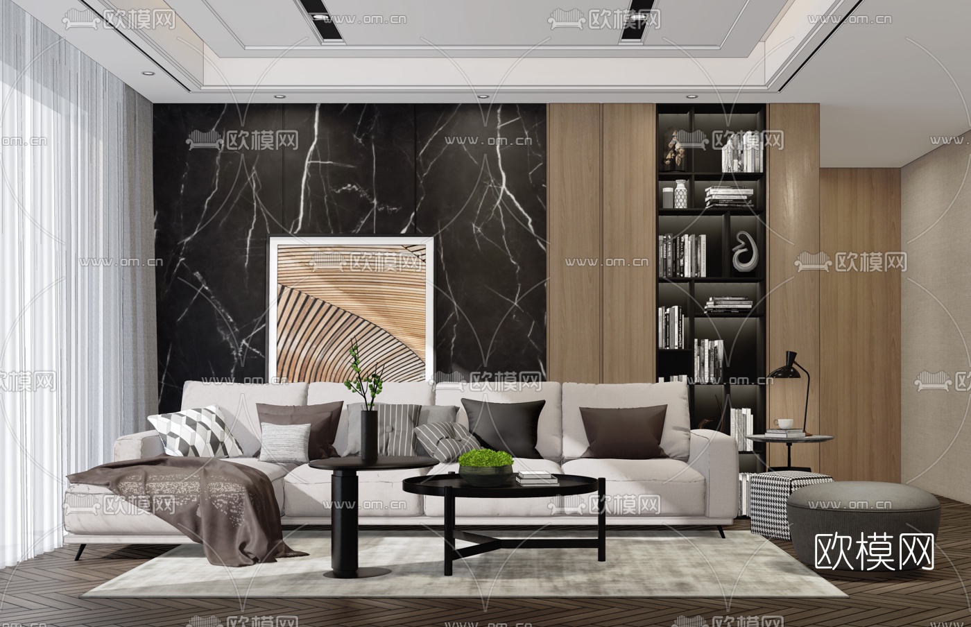 现代客厅su模型