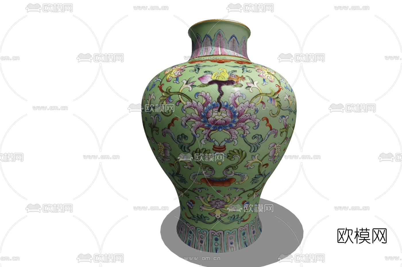 东南亚陶瓷花瓶免费su模型下载