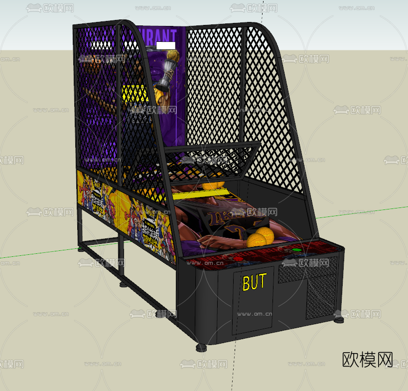 现代篮球投掷机su模型下载