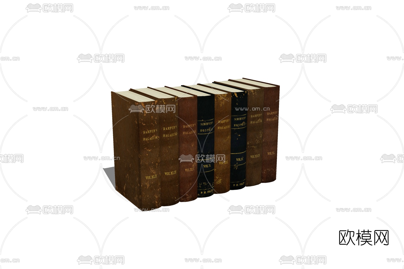 欧式书籍组合免费su模型下载