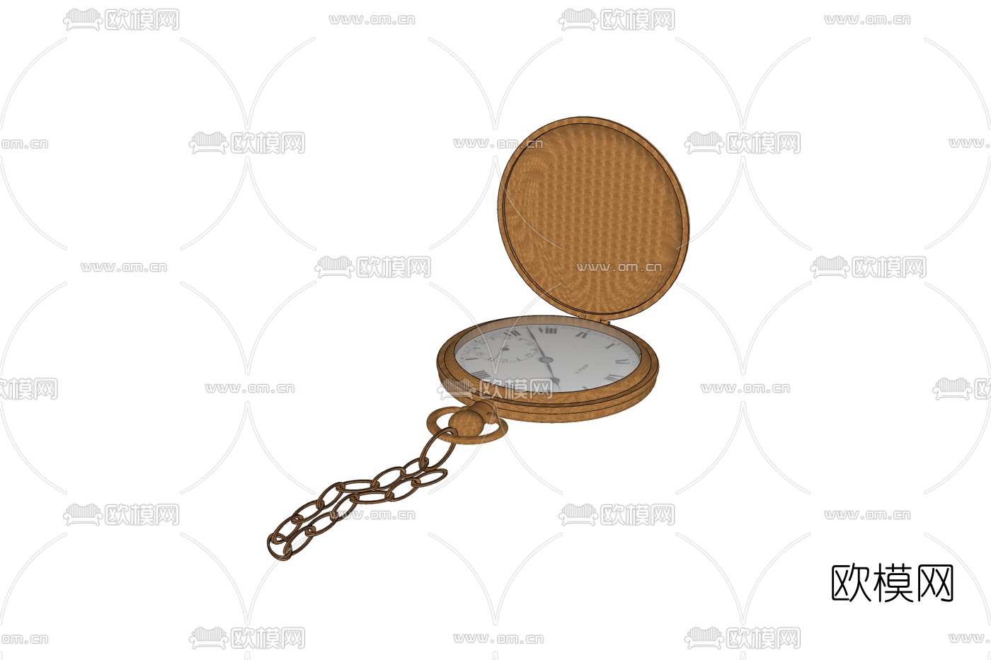 现代金属怀表免费su模型下载